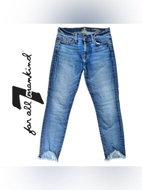 7 For All Mankind Roxanne Frayed Hem Skinny Jeans